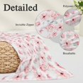 thumbnail image 6 of Pink Spring Floral Body Pillow Cover, Pillowcase Protectors with Zipper, Breathable Decorative Throw Pillow Case Cover, Summer Botanical Floral Watercolor Pillow Shams for Couch Sofa 24x36Inch, 6 of 8