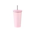 thumbnail image 1 of Cateissary Frasco de vacío de acero inoxidable, paja desmontable antideslizante, 500ml, reutilizable, lavable, para leche, café, agua, taza, suministros Cocina y Comedor Rosado Cateissary HA073675-03B, 1 of 6
