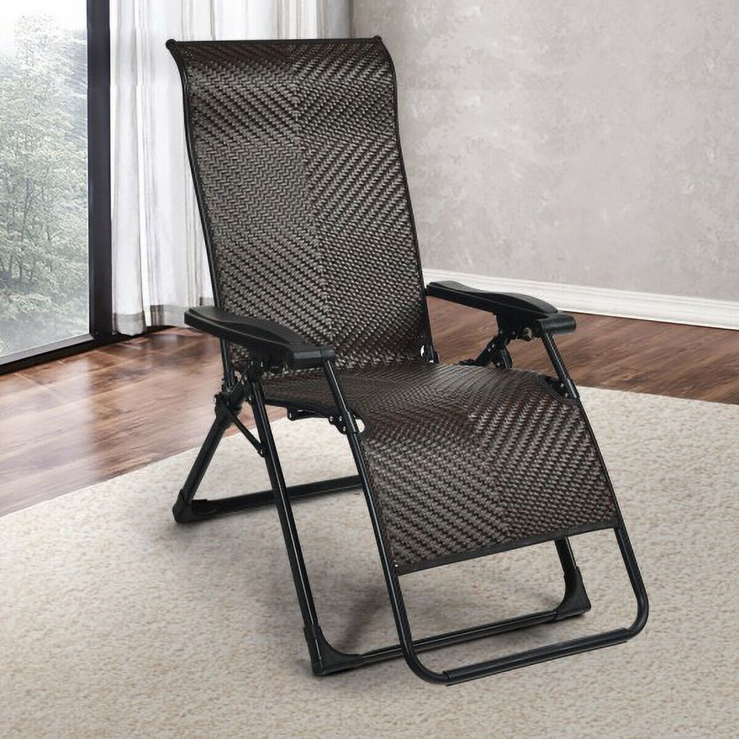 Zero Gravity Lounge Chair 2PCS Patio Rattan - image 2 of 3