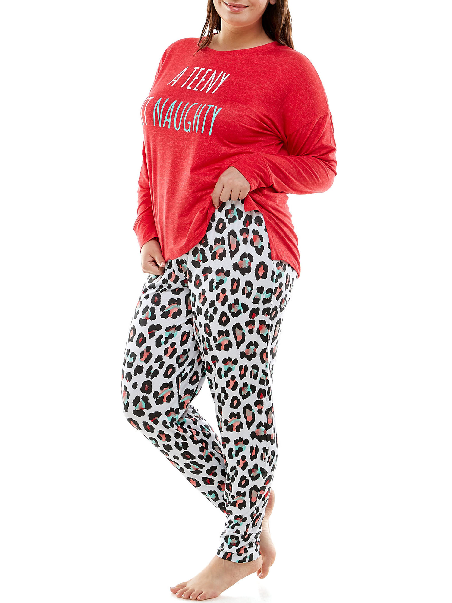 Jaclyn Women and Women's Plus Holiday Printed Long Sleeve Pajama Set