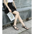 thumbnail image 3 of Women Rhinestone Sandals T-Strap Buckle Bohemian Pearl Crystal Flat Sandals, 3 of 7