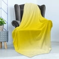 thumbnail image 4 of Ombre Soft Flannel Fleece Throw Blanket, Sun Kissed Summer Hot Beach Inspired Ombre Design Digital Printed Image Artwork Print, Cozy Plush for Indoor and Outdoor Use, 60" x 80", Yellow, by Ambesonne, 4 of 5