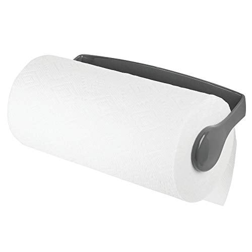 mDesign Plastic Wall Mount Paper Towel Holder & Dispenser, Mounts to