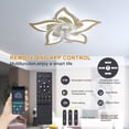 thumbnail image 5 of Garwarm Flower Ceiling Fans with Lights and Remote, 24 Inch Modern Low Profile Flush Mount Ceiling Fan, Dimmable LED Ceiling Light Fixture, Small Ceiling Fans for Bedroom, Kitchen, Indoor-White, 5 of 18