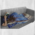 thumbnail image 6 of Beach Soft Flannel Fleece Throw Blanket, Image of an Hammock at Summer Tropical Coast by the Ocean Palms Surreal, Cozy Plush for Indoor and Outdoor Use, 70" x 90", Navy Cream Green, by Ambesonne, 6 of 6