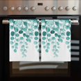 thumbnail image 2 of Turquoise Eucalyptus Leaves 1 Pack Kitchen Towel, Water Absorbent Dish Towel, Watercolor Floral Leaf Decorative Hand Towels - Quick Drying Cloth for Cooking Baking, 18x28 Inch, 2 of 8