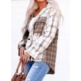 thumbnail image 6 of Asyoly Women Plaid Shirts Shacket Jacket Long Sleeve Button Down Casual Oversized Check Shirts Coats Tops With Pocket, 6 of 7
