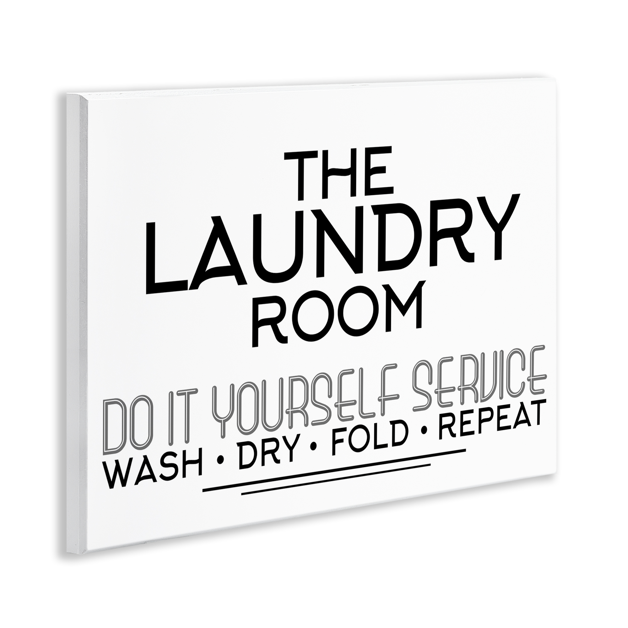Do It Yourself Laundry Minimal Wall Plaque Art, design by Kim Allen
