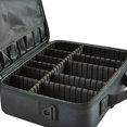 thumbnail image 3 of Caja organizadora de maquillaje Estuche de maquillaje Organizador de brochas de maquillaje con compartimento Bolsa de maquillaje de viaje Portátil con , Capas Negro Yinane Organizador de maquillaje, 3 of 4