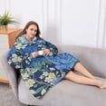 thumbnail image 5 of Oversized Wearable Blanket Hoodie,Pioneer Flower Floral Print Pattern Sherpa Blanket Hoodie with Super Pockets,Super Warm Fuzzy Pullover for Women & Men, 5 of 6