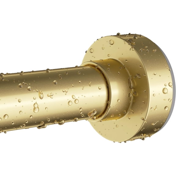 Gold Shower Curtain Rod 34-66 Inches(2.8-5.5ft) Never Rust Adjustable Shower Rod Spring Tension Non Slip No Drilling Shower Rods for Bathroom Garland Window