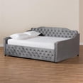 thumbnail image 2 of Bowery Hill Transitional Velvet Button Tufted Full Size Daybed with Foam Padded Frame, Gray, 2 of 9