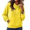thumbnail image 5 of Women's Pullover Hoodie Cozy Streetwear Sweatshirt with Drawstring Hood Kangaroo Pocket Relaxed Fit Hoodies, L, 5 of 5