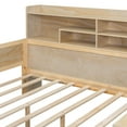 thumbnail image 4 of Royard Oaktree Full Size Wood Daybed with Book Shelves, Sofa Bed Frame with Drawers for Living Room, 4 of 7
