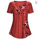 thumbnail image 1 of Camiseta estampada Mujer Verano Cuello redondo Blusa de manga corta Top suelto, Rojo, L Methold AP001352-13, 1 of 7