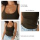 thumbnail image 4 of Camiseta sin mangas de verano con cuello redondo y canalé para mujer, corte bajo, elástica, ajustada, sin mangas, 4 of 5