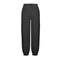 thumbnail image 4 of LIIPEE Womens Cargo Pants Casual Solid Color Elastic Waist Loose Tapered Leg Pants With Pockets Ladies Breathable Everyday Trousers,M, 4 of 5
