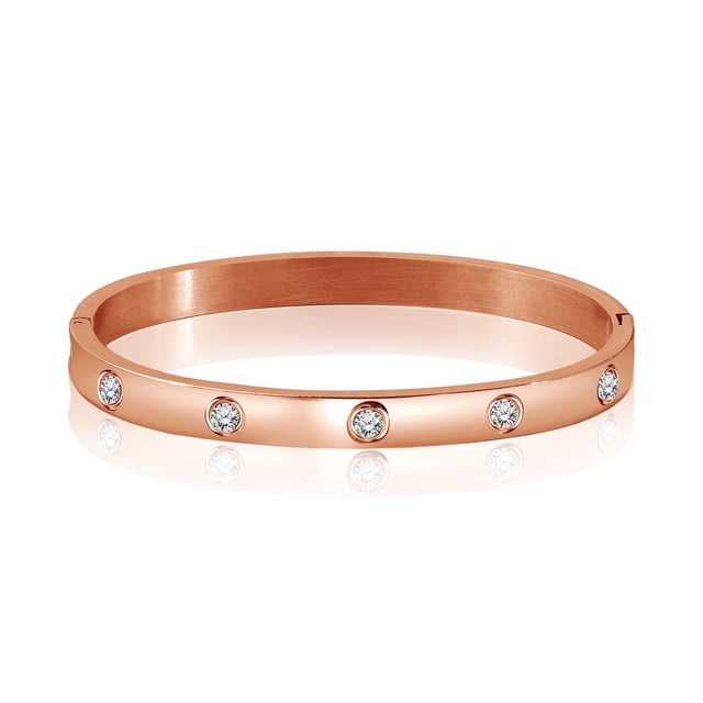 Pulsera Elegante JeenMata con Dije de Amor Joyería de Moda para Mujeres Baño de Oro Rosa