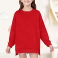 thumbnail image 5 of EnJoCho Girls Crewneck Sweatshirt - Drop Shoulder Side Split Long Sleeve Oversized Pullover Top for Kids 5-14 Years Fall Back-to-School Casual Wear, 5 of 8