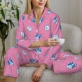 thumbnail image 6 of Honeii French Bulldog print Women's Pajama Sets Long Sleeve Button Down Sleepwear Nightwear Soft Pjs Lounge Sets-X-Large, 6 of 7