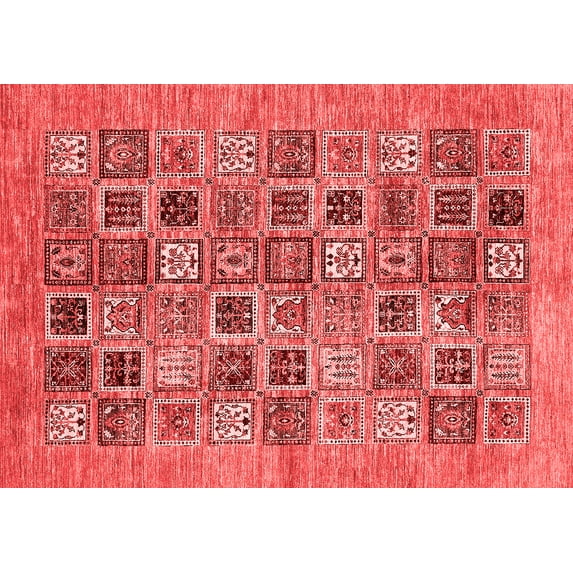 Ahgly Company Indoor Rectangle Oriental Red Modern Area Rugs, 8' x 10'