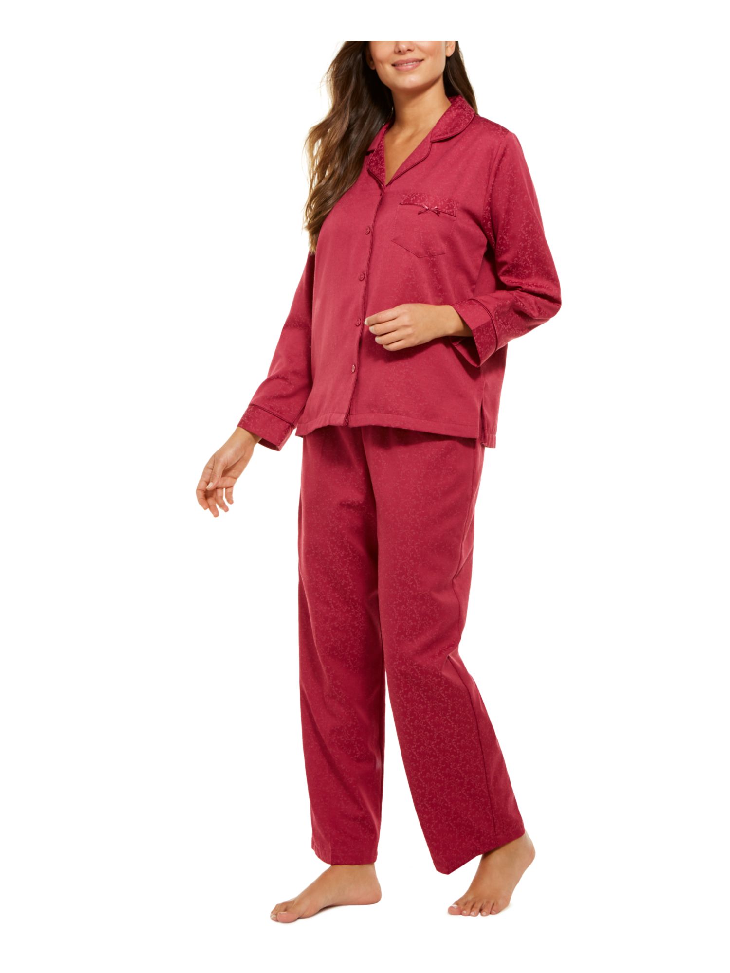 MISS ELAINE Intimates Pink Solid Sleepwear Shirt Size XL