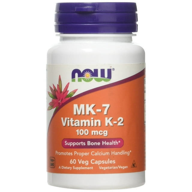 Suplemento NOW Foods MK-7 de vitamina K-2, 100 mcg, 60 cápsulas x3