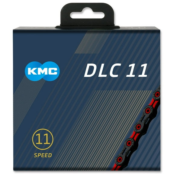 KMC DLC 11 Black/Red 118L cycle bike chain