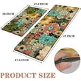 thumbnail image 3 of Boho Floral Kitchen Rugs Set of 2 Colorful Flower Anti Fatigue Non-Slip Kitchen Floor Mats Comfort Bohemian Mat Waterproof Farmhouse Sink Laundry PVC Rug (17.3 x 28 Inch+17.3 x 47 Inch), 3 of 6