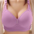 thumbnail image 6 of Push Up Bras for Older Women No Underwire Plus Size Wide Strap Wireless Bra Everyday Full Coverage Bras (Purple), 6 of 7
