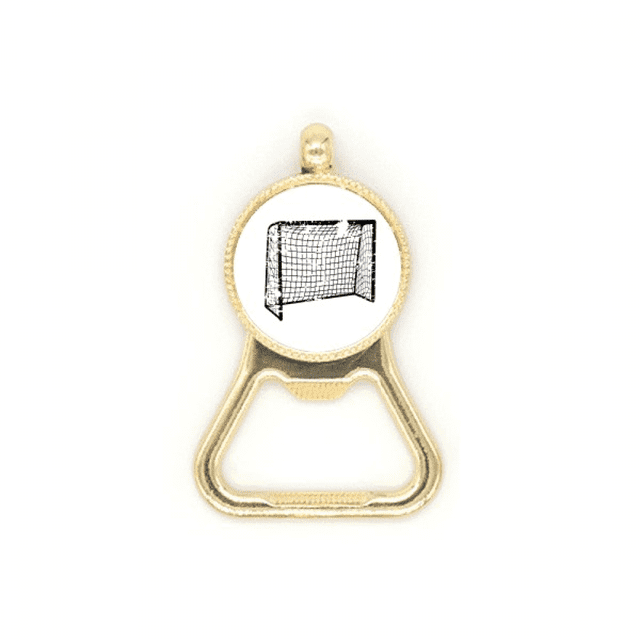 Ouvre-bouteille de Bière Motif Filet de Porte de Football Noir Porte-Clés en Acier Inoxydable