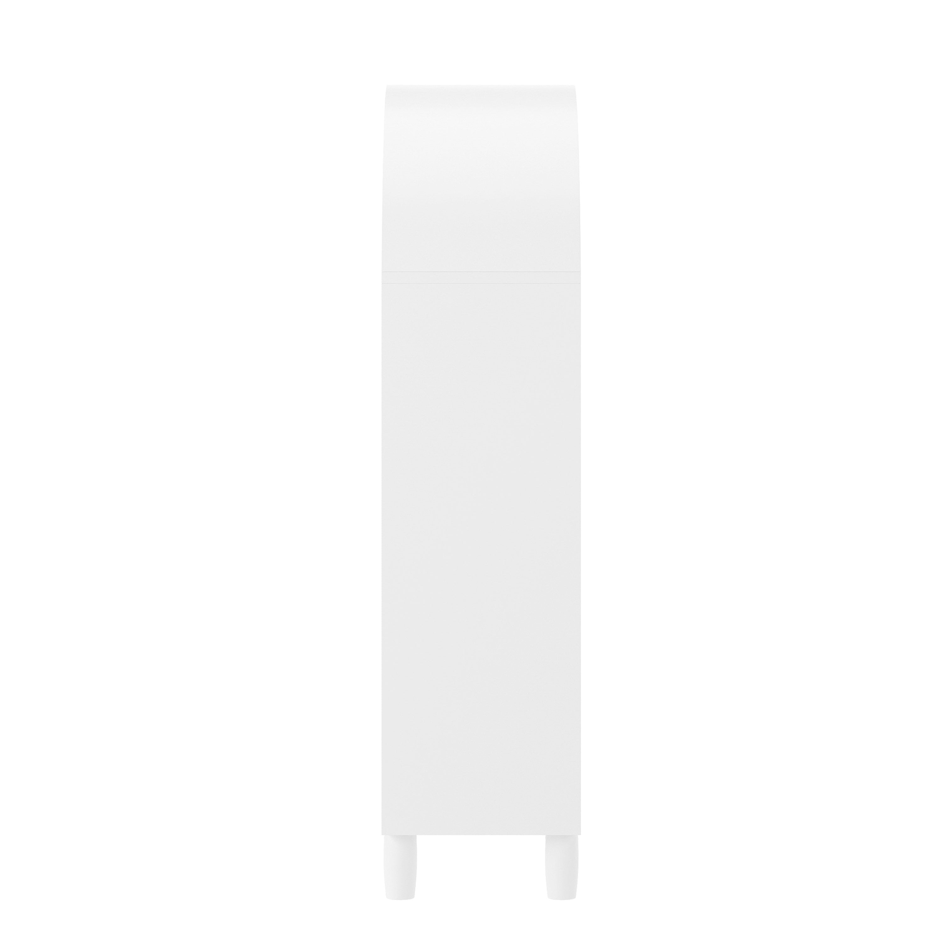 Buzz & Bloom Kids Open-Style Engineered Wood Bookshelf with 4 Shelves and Covered Rounded Top, White