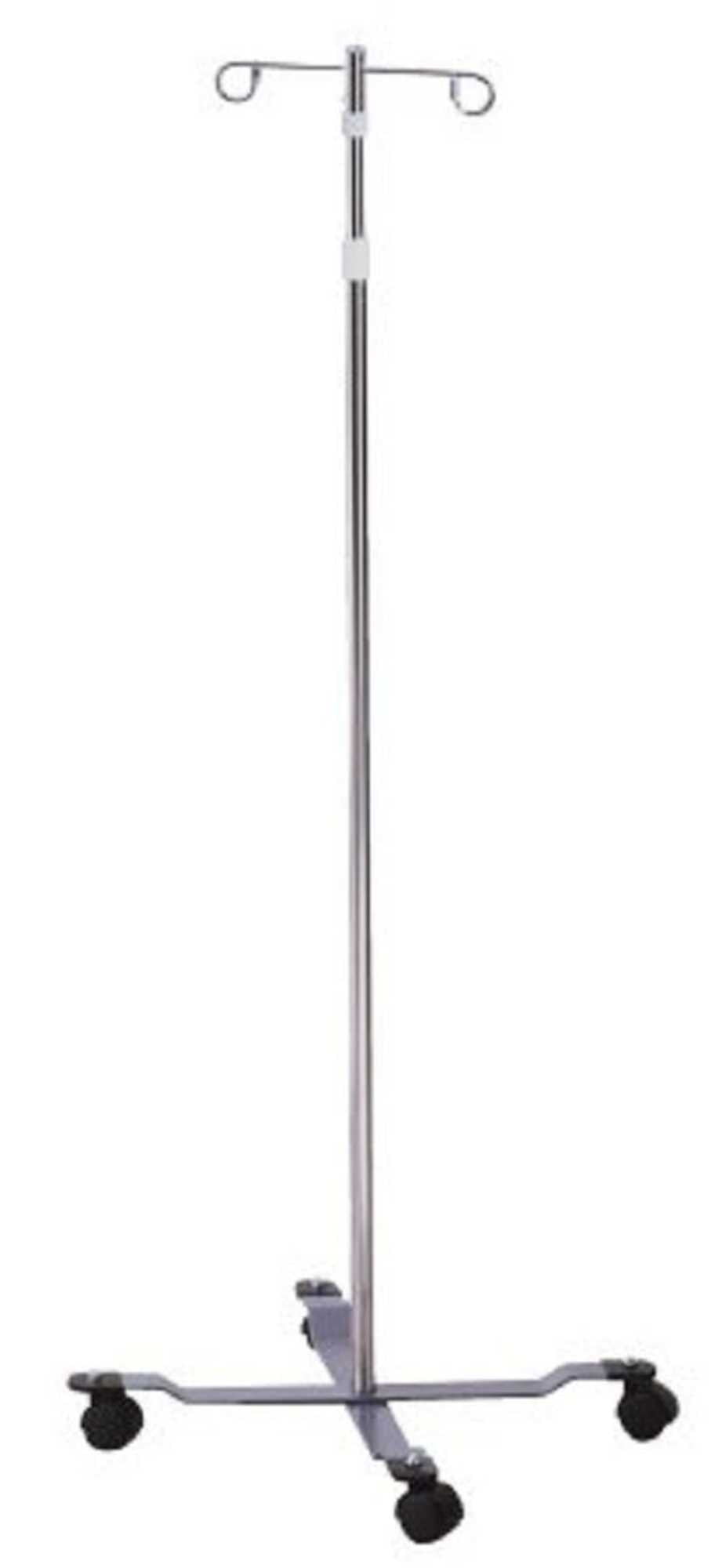 Mckesson IV Pole Floor Stand 2Hook 4Leg, DualWheel Nylon Casters, 22