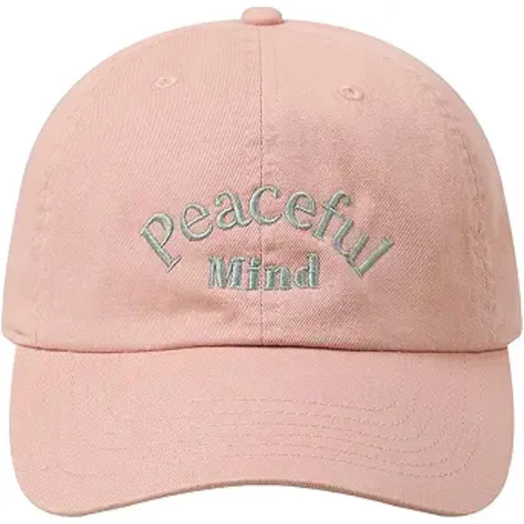 MIRMARU Peaceful Mind Embroidered 100% Cotton Stonewashed Dad Hat Baseball Cap for Men & Women