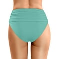 thumbnail image 2 of Women's High Cut Swim Bottoms - Ruched Beach Shorts with Drawstring - Full Coverage Swimsuit Bottom, S-XXL, 2 of 5
