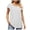 White, variant on ZQUUVOU Short Sleeve Shirt For Women Eyelet Tops Summer Crewneck Blouse Loose Black