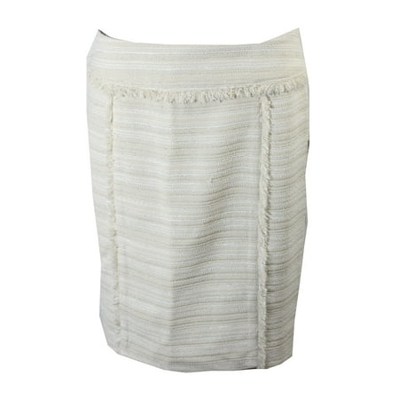 Pencil Tweed Skirt - Kasper Petite Cream Multi Fringe Tweed Pencil Skirt 10P