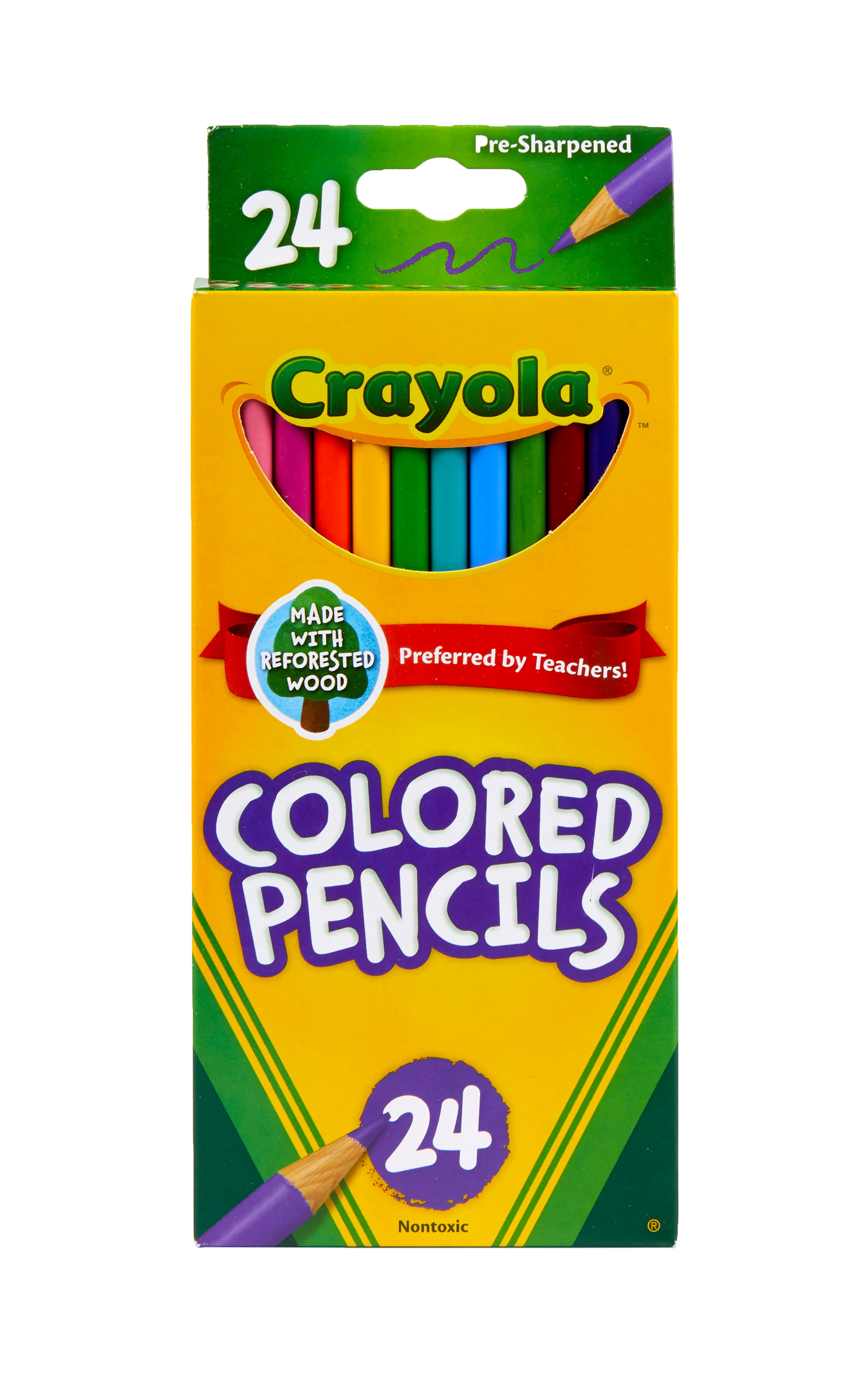 Crayola Colored Pencils, Assorted Colors, Pre-sharpened, 24 Count - Walmart.com