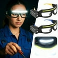 thumbnail image 3 of Rechargeable Lighted LED SafetyGlasses,Bulls-Eye Spot Beam,5 modes USB C lighted glasses for running camping, fishing, cycling, hiking, hands-free lighting glasses(Yellow-A), 3 of 8