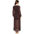 thumbnail image 3 of Romeo and Juliet Couture BURGUNDY Peasant Sleeve Lyrex Print Dress, US Small, 3 of 3