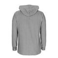 thumbnail image 3 of gbyLJF Womens V-neck Hooded Sweatshirt Vertical Striped Printed Drawstring Hoodie Casual Loose Fit Long Sleeve Pullover Top, 3 of 6
