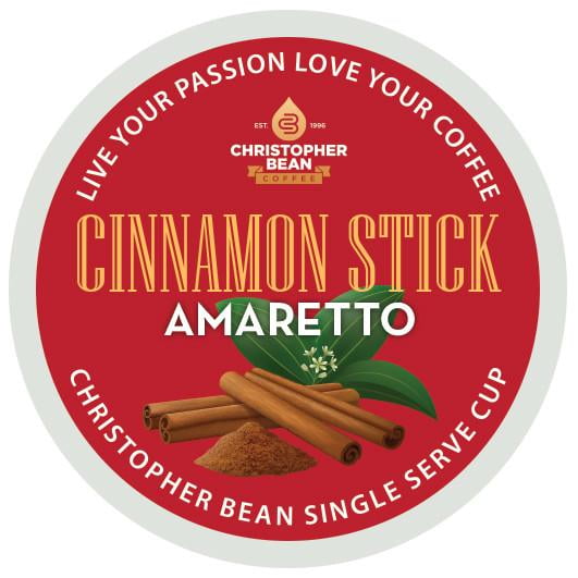 Christopher Bean Coffee Amaretto Cinnamon Stick KCup Coffee Pods, 18 Count Box Keurig