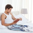 thumbnail image 4 of Uemuo Not All Who Wander Are Lost2 Pattern Men's Wide Leg Palazzo Lounge Pants with Pockets Light Weight Loose Comfy Casual Pajama Pants-X-Large, 4 of 9
