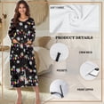 thumbnail image 6 of Yuyamidu Snowflake Long Sleeve Bathrobe for Women Colorful Light Zipper Up Housecoat Zip Front Robe Christmas Sleepwear Long Spa Robes Size L Comfy Mid-Calf Length Nightgowns, 6 of 7