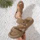 thumbnail image 5 of Bmisegm Southeast Asia Slippers Women 2024 Summer Fashion Travel Leisure Flat Rhinestone Woven Sandals Slippers Womens Sandals Summer Khaki 8, 5 of 9