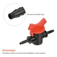 thumbnail image 4 of Uxcell 1/4" Barb Connector Shut Off Switch Ball Valve Plastic for Irrigation Tube 4 Pack, 4 of 4