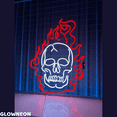 thumbnail image 3 of Glowneon Skull In Fire Neon Sign, Sugar Skull Led Sign, Man Cave Sign, 3 of 5