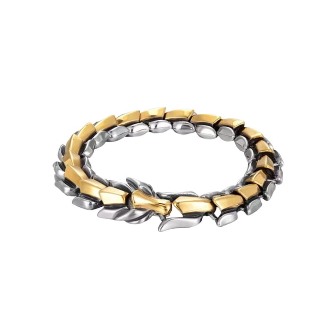 Liquidación especial!Grifo Retro europeo y americano, pulsera de hombre Punk Hiphop multicolor decorada a mano con patrón de dragón y Lin