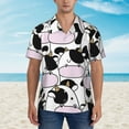 thumbnail image 4 of Balery Cute Animal with Cow Print Men's Hawaiian Shirts Short Sleeve Beach Shirt Relaxed Fit Vacation Button Down Shirts-XX-Large, 4 of 9