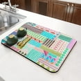 thumbnail image 3 of Washable Rubber Pioneer Bohemian Stitching Colorful Floral Dish Drying Mats for Kitchen Counter Home Large Coffee Bar Pad Accessories and Decor for Utensils Stemware 23.5''x15.5'', 3 of 7